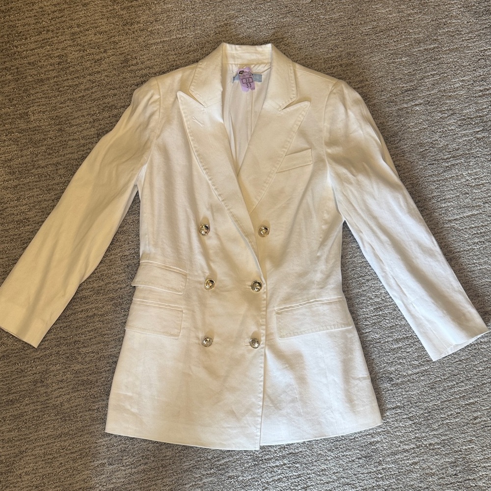 ANTONIO MELANI Ivory Double-Breasted Blazer